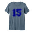 Blue Sport Team 15 Tri Blend T-Shirt - Aesthetic Graphic Unisex
