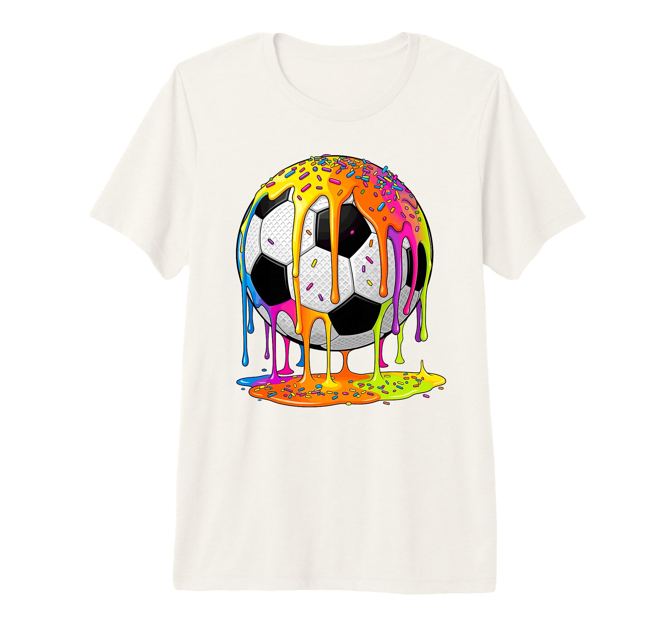 Soccer Drip Ice Cream Sprinkles T-Shirt - Aesthetic Graphic Men Women