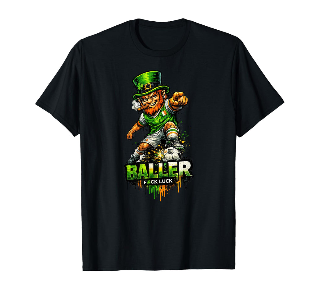 Soccer Leprechaun St Patricks Irish T-Shirt - Custom Art Print Men Women