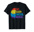 Eat Sleep Soccer Repeat Funny Sports T-Shirt - Minimalist Print Men Women