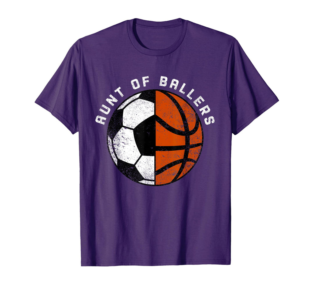 Aunt Ballers Funny Soccer T-Shirt - Fun Novelty Design for Adults
