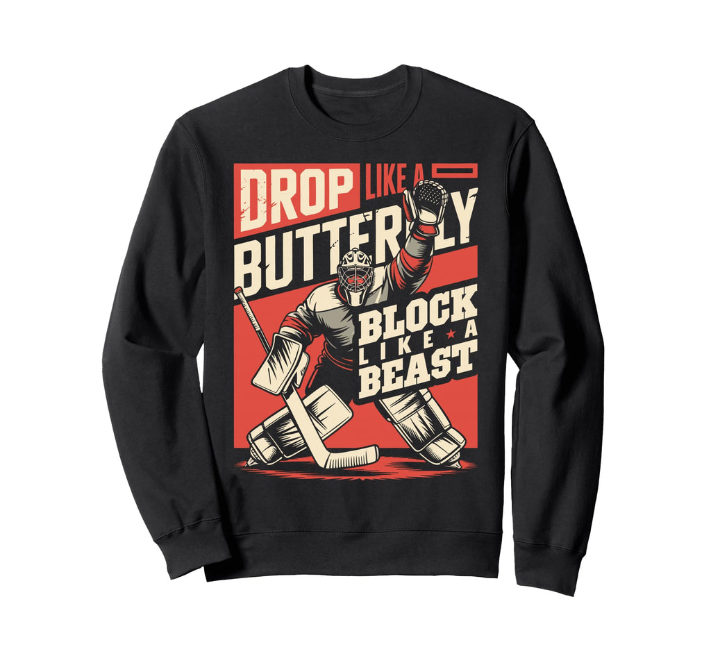 Ice Hockey Goalkeeper Ice Hockey Sweatshirt - Minimalist Print for Adults