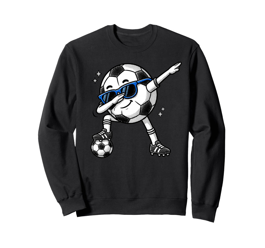 Dabbing Soccer Ball Halftone Funny Sweatshirt - Custom Art Print Unisex
