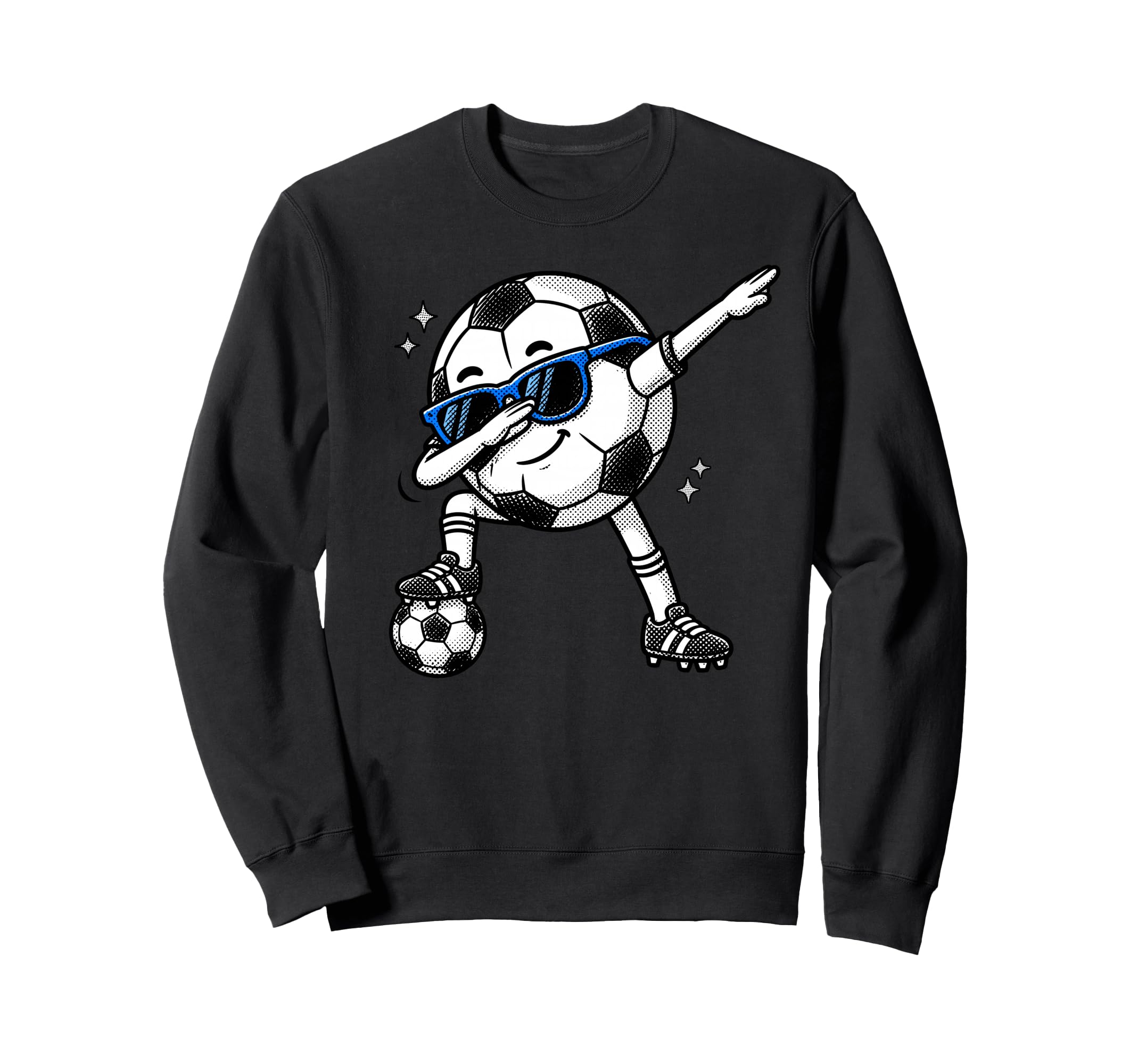 Dabbing Soccer Ball Halftone Funny Sweatshirt - Custom Art Print Unisex