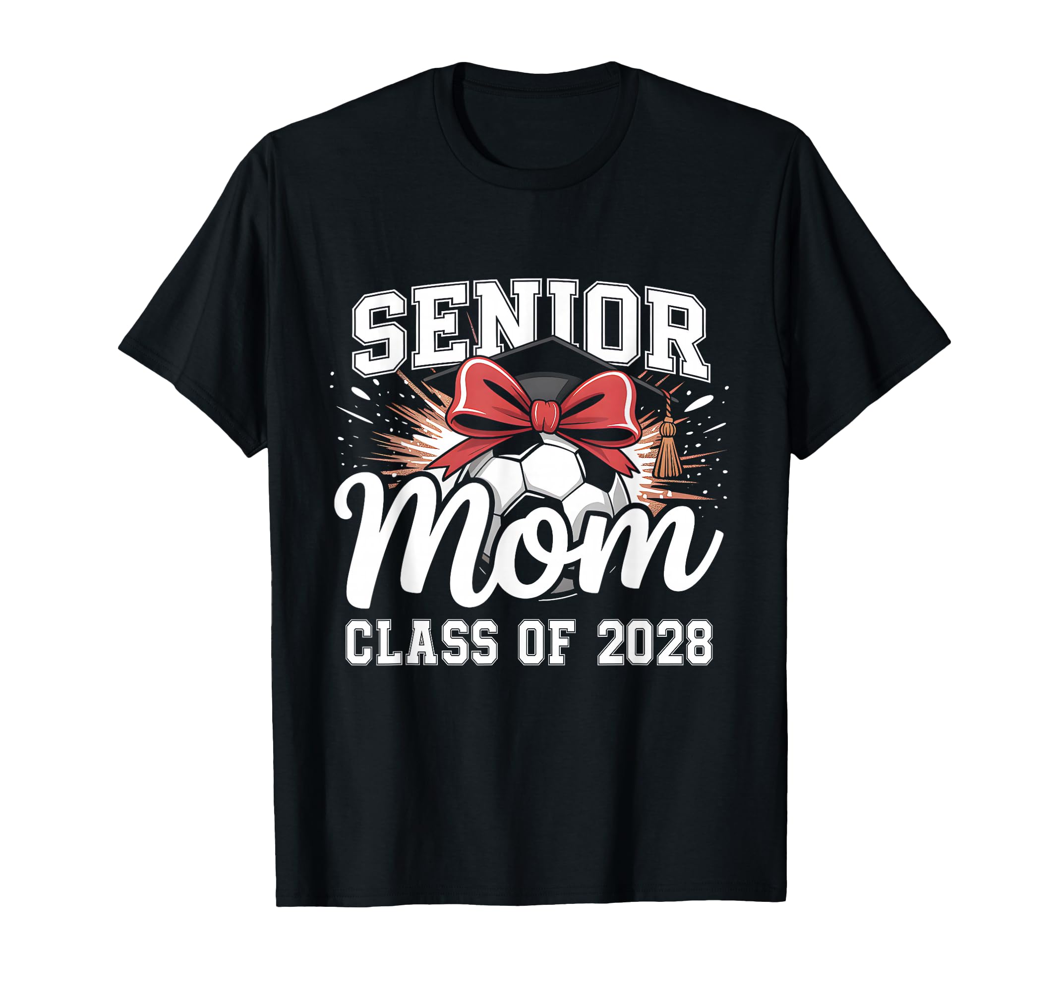Senior Mom Class 2028 Coquette Bow T-Shirt - Trendy Graphic Men Women