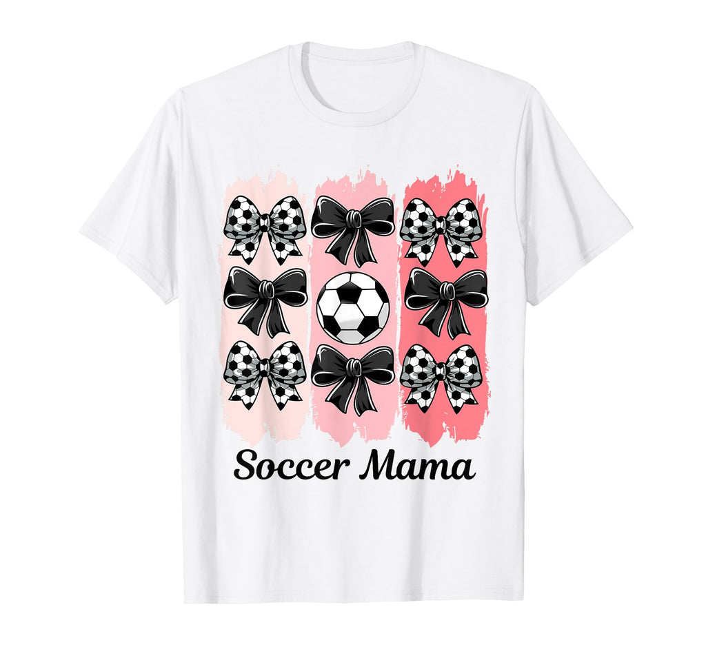 Soccer Mama Coquette Bow Soccer Mom T-Shirt - Trendy Graphic Men Women