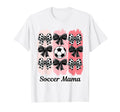 Soccer Mama Coquette Bow Soccer Mom T-Shirt - Trendy Graphic Men Women