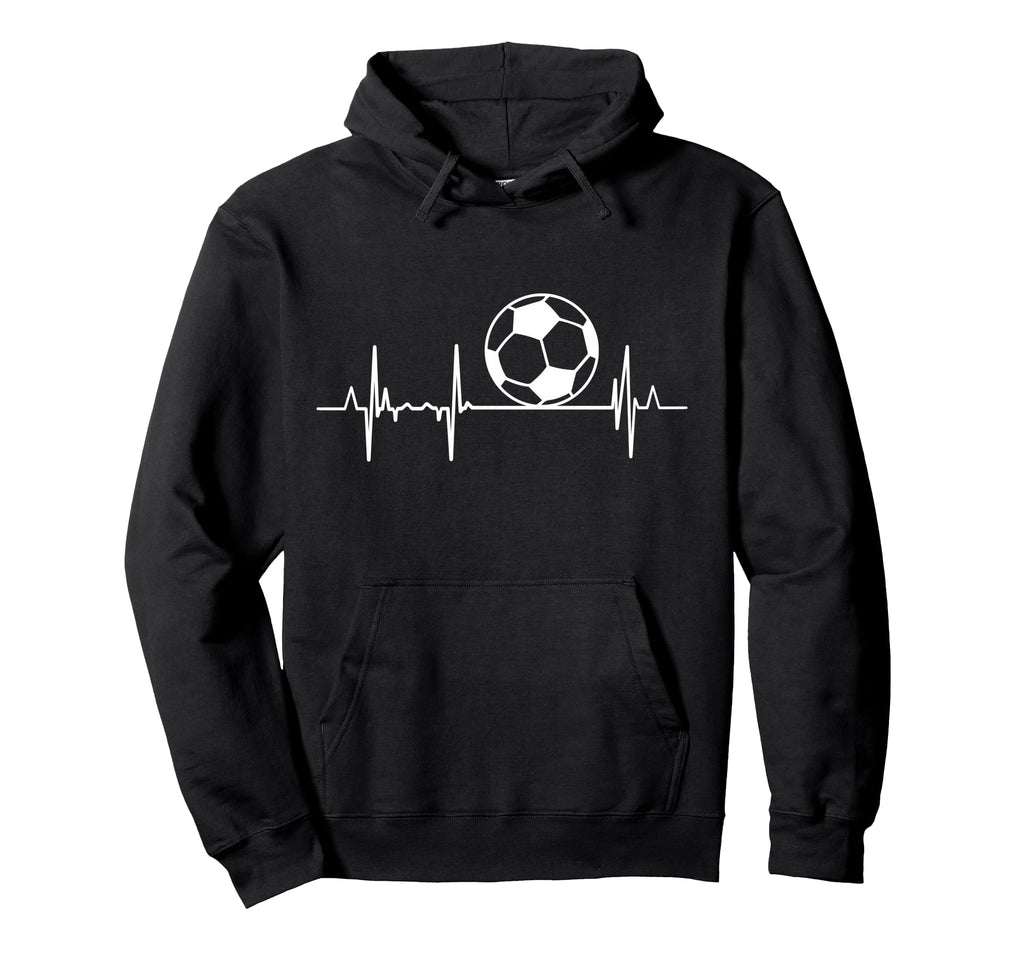 My Heart Beats Soccer Player Cardiogram Hoodie - Unique Graphic Men Women