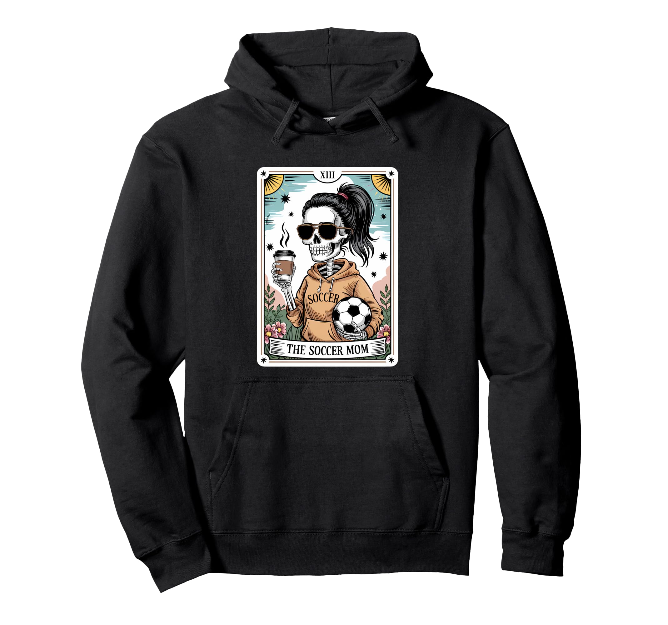 Funny Skeleton Tarot Card Halloween Hoodie - Unique Graphic Men Women