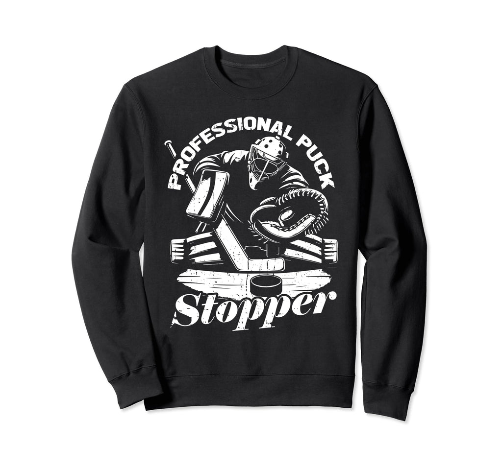 Hockey Puck Goalkeeper Ice Sweatshirt - Fun Novelty Design for Adults