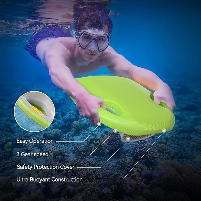 Asiwo Swimming Kickboard Electirc, Swim Training Kickboard 3 Speed Water Sports Swimming Pool Board for Adults Kids