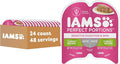 IAMS Perfect Portions Sensitive Digestion & Skin Adult Wet Cat Food Pate, Turkey Recipe, 2.6 oz. Easy Peel Twin-Pack Trays (24 Count, 48 Servings)