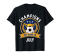 Champions Are Born July Football T-Shirt - Novelty Apparel for Adults
