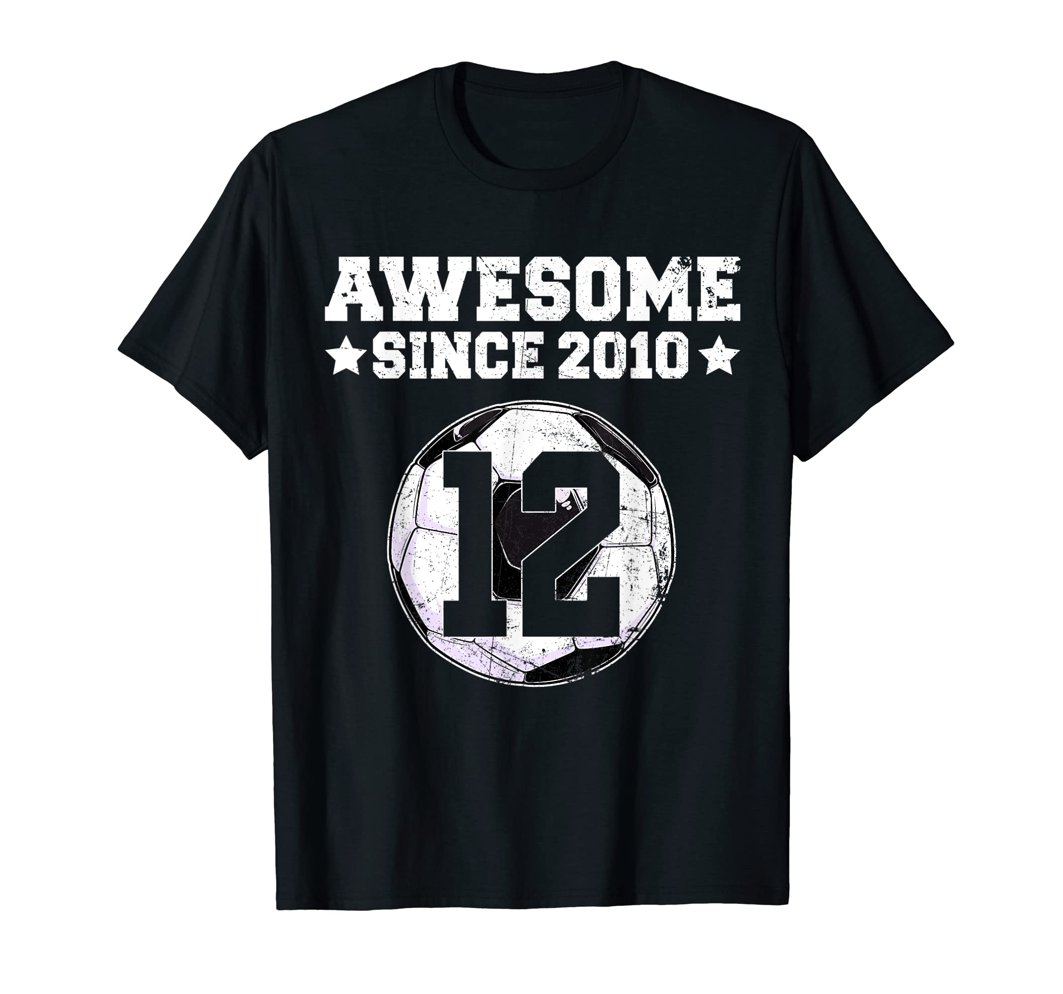 Awesome Since 2010 Soccer 12Th Birthday T-Shirt - Trendy Graphic Men Women