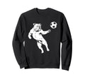 Bulldog Playing Soccer Funny Dog Lover Sweatshirt - Graphic Print Unisex