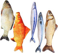 Catnip Toys 5 Pack - Simulation Fish Shape Realistic Fluffy Catnip Doll Interactive Pets Pillow Chew Bite Supplies for Cat Kitten Kitty