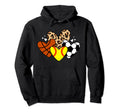 Softball Soccer Basketball Heart Funny Hoodie - Minimalist Print Unisex