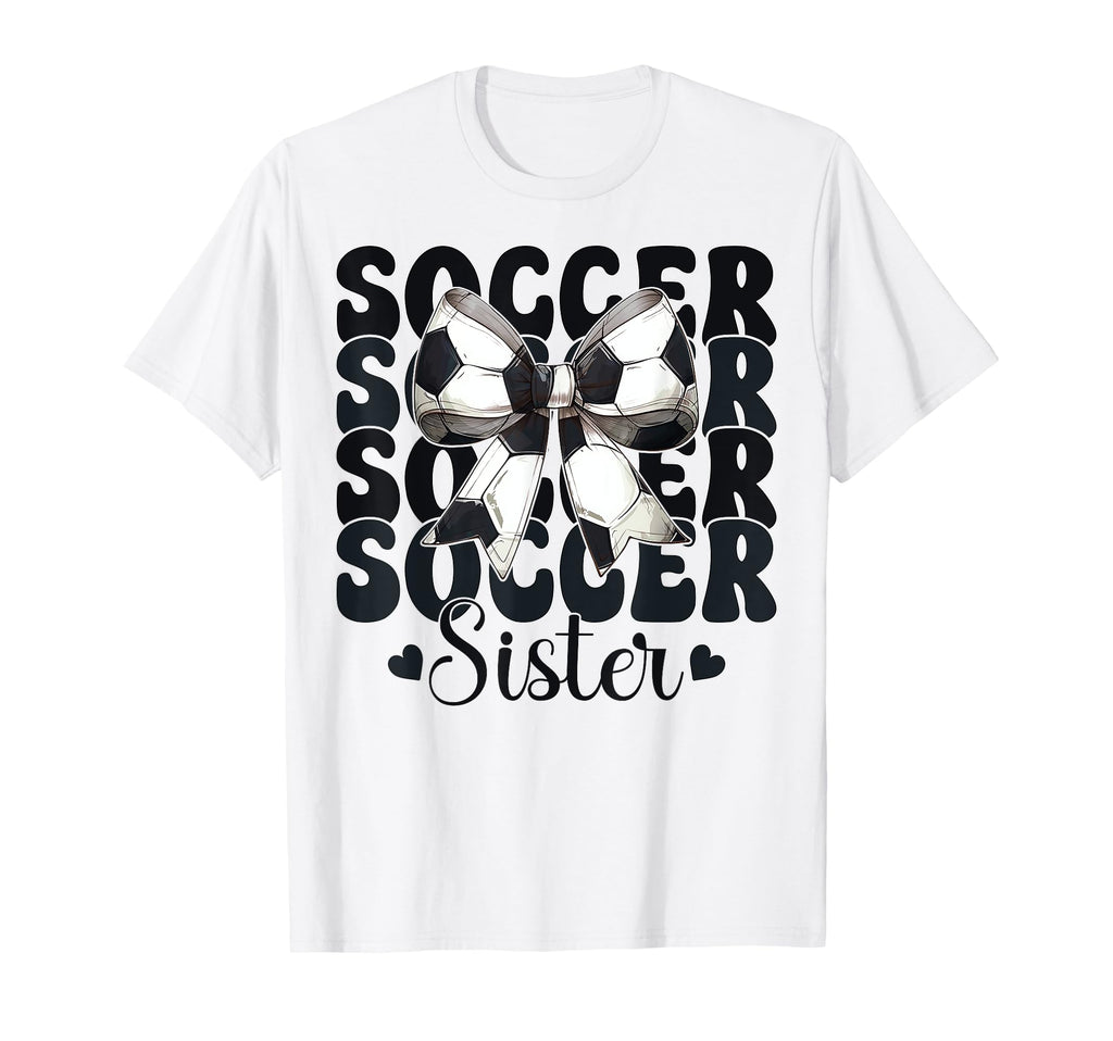 Soccer Sister Soccer Sis Coquette Bow T-Shirt - Custom Art Print Unisex