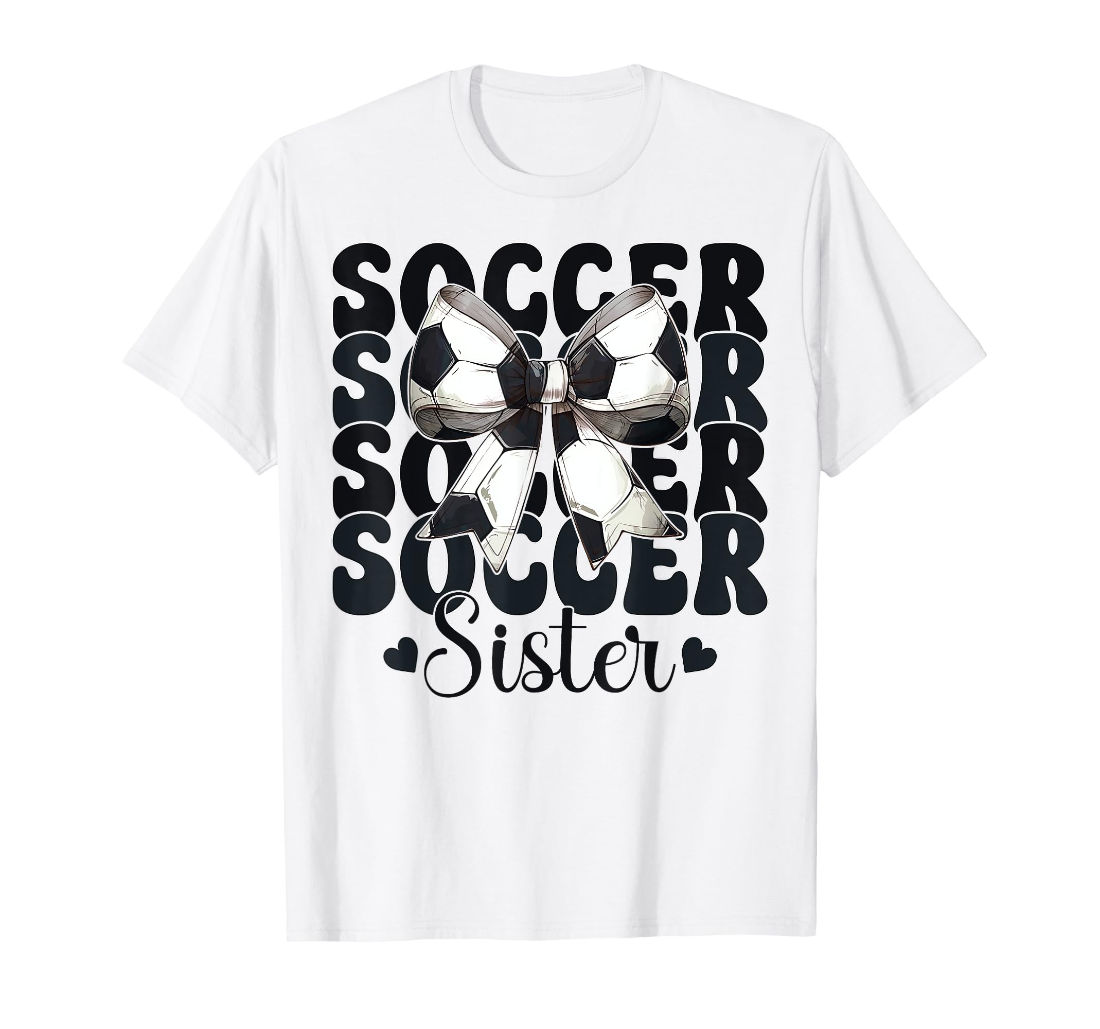 Soccer Sister Soccer Sis Coquette Bow T-Shirt - Custom Art Print Unisex