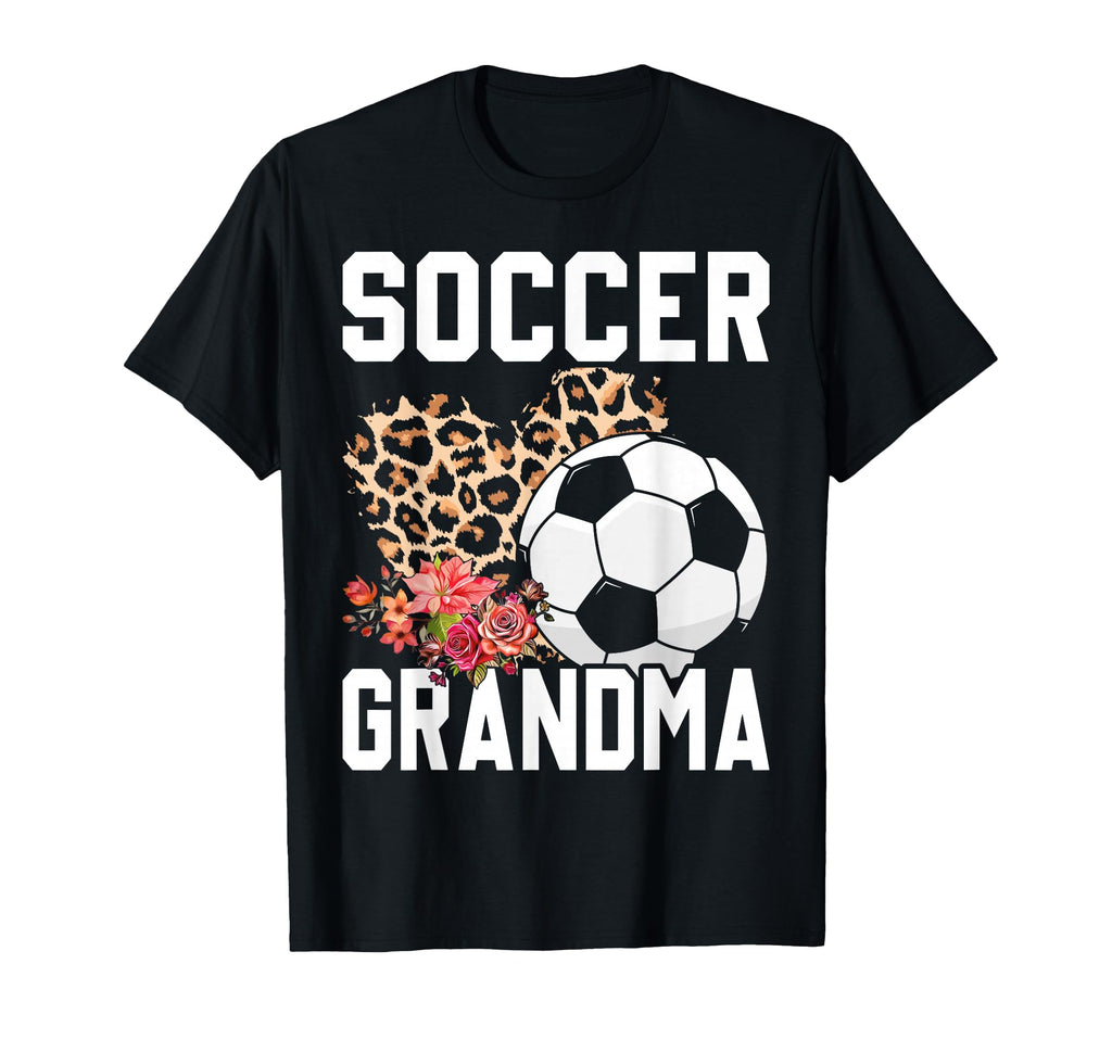 Soccer Grandma Leopard Heart T-Shirt - Casual Everyday Wear Men Women