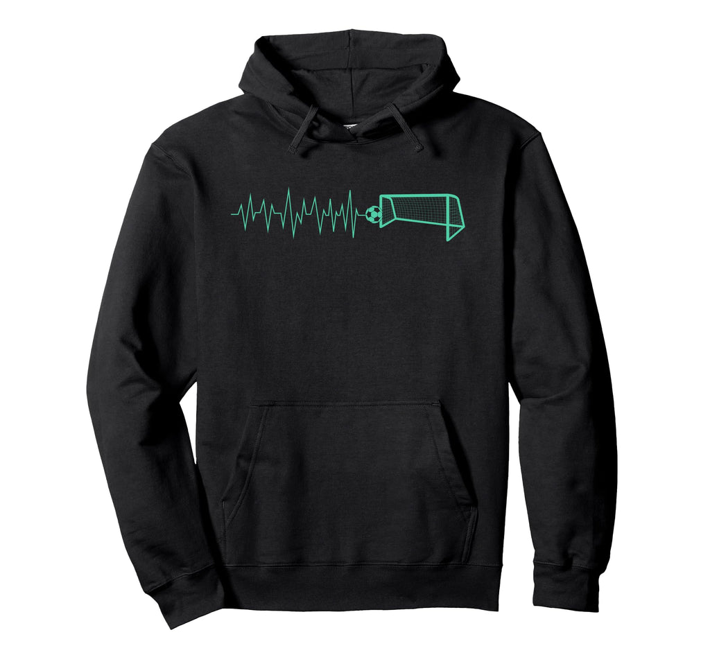 Funny Soccer Heartbeat Ecg Football Goal Hoodie - Custom Art Print Unisex