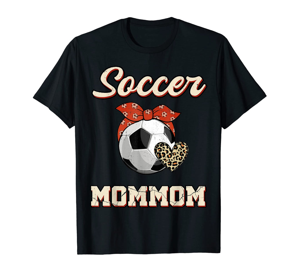 Soccer Mommom Bandana Leopard Heart T-Shirt - Unique Graphic Men Women
