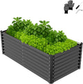 VINGLI Galvanized Raised Garden Beds Outdoor, 6x3x2 Ft, 8x4x2 Ft Lager Metal Planter Raised Beds for Planting Vegetables Flowers Herb (6 * 3 * 2（Square）)