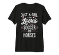 Just Who Loves Soccer And Horses Gift T-Shirt - Minimalist Print Men Women