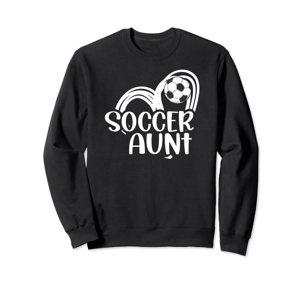 Soccer Aunt Heart Aunt Soccer Sweatshirt - Casual Everyday Wear Unisex