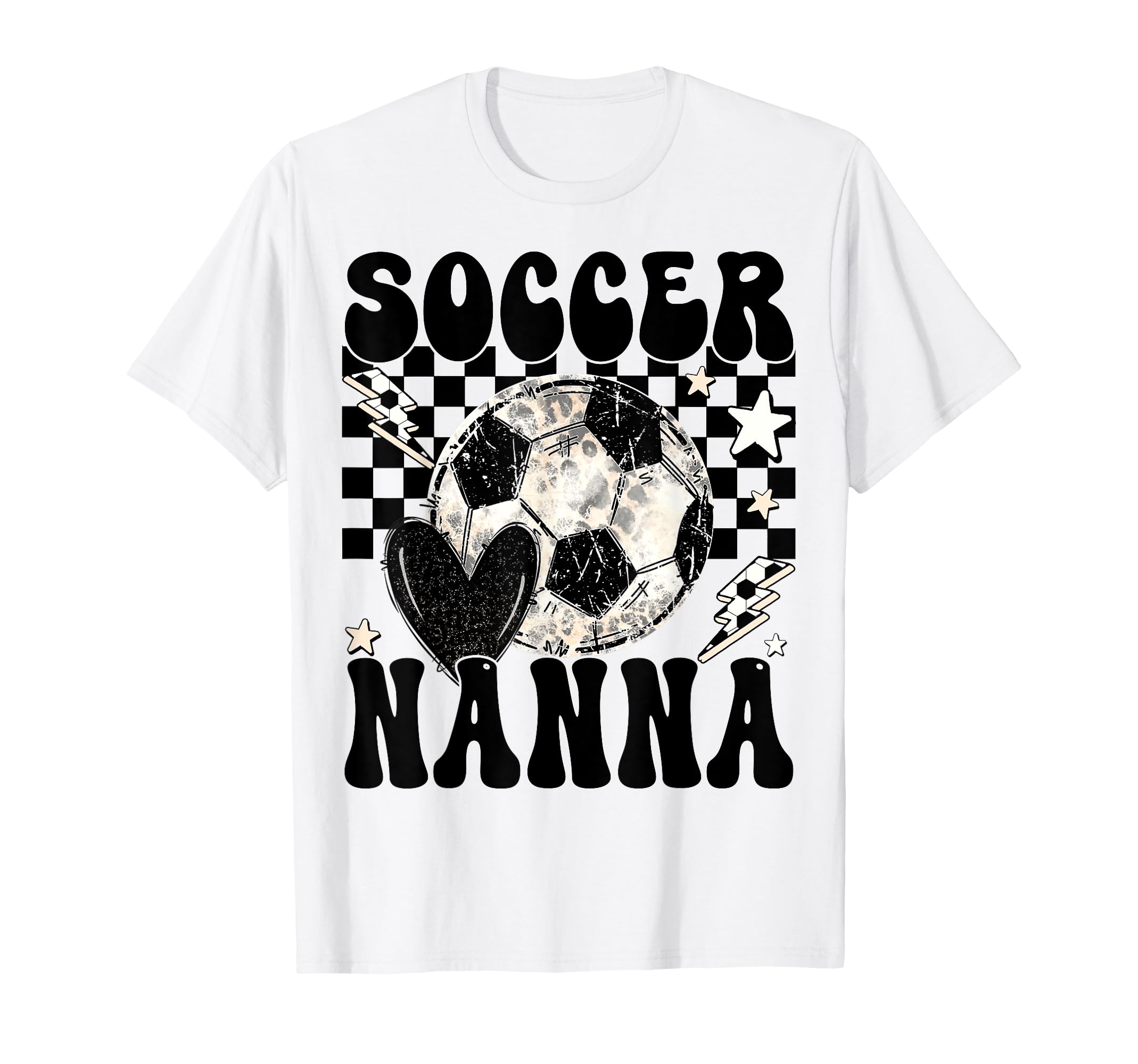 Groovy Soccer Nanna Funny Ball Nanna T-Shirt - Graphic Print for Adults