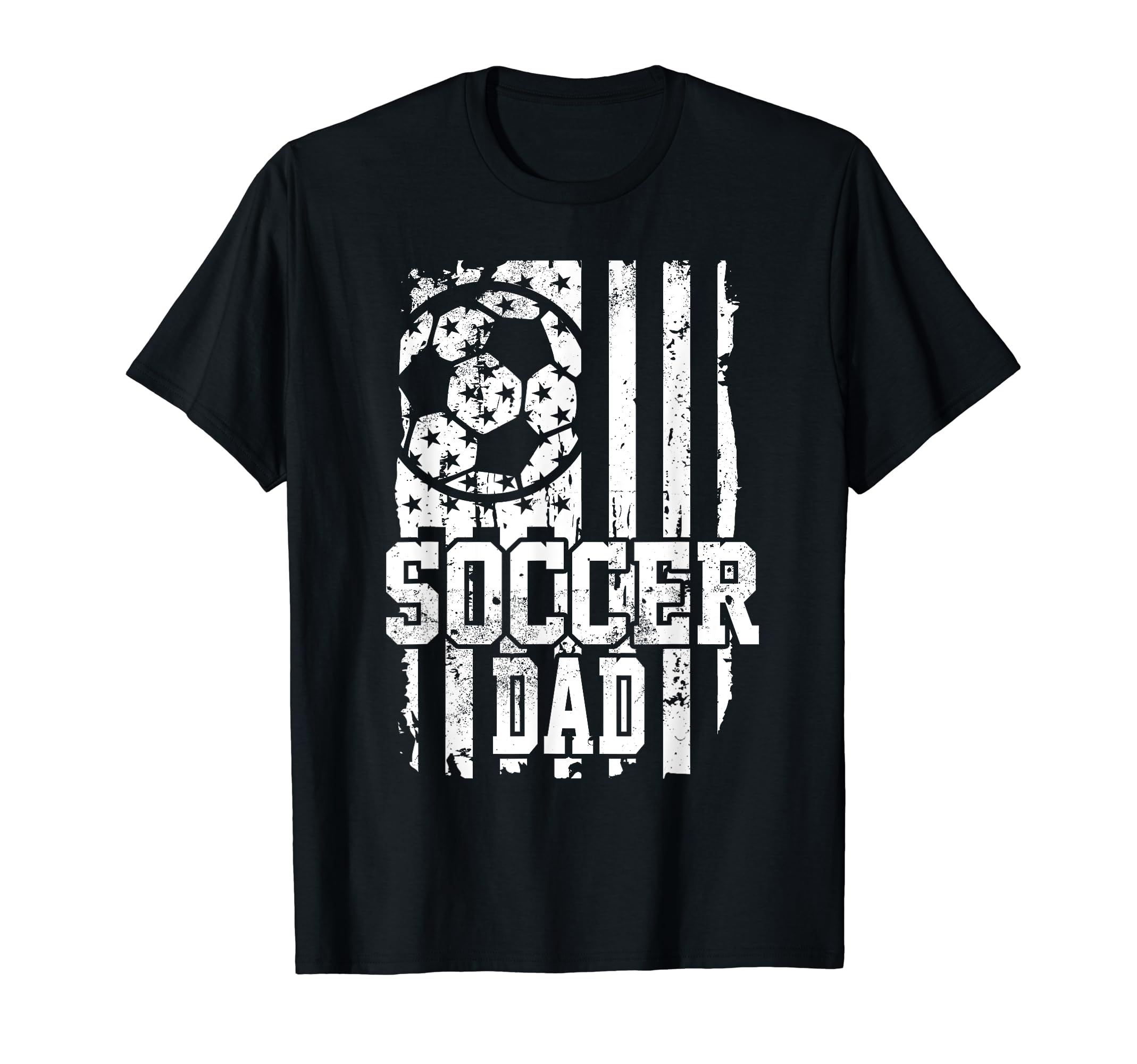 Usa Flag Soccer Dad Soccer Game T-Shirt - Casual Everyday Wear for Adults