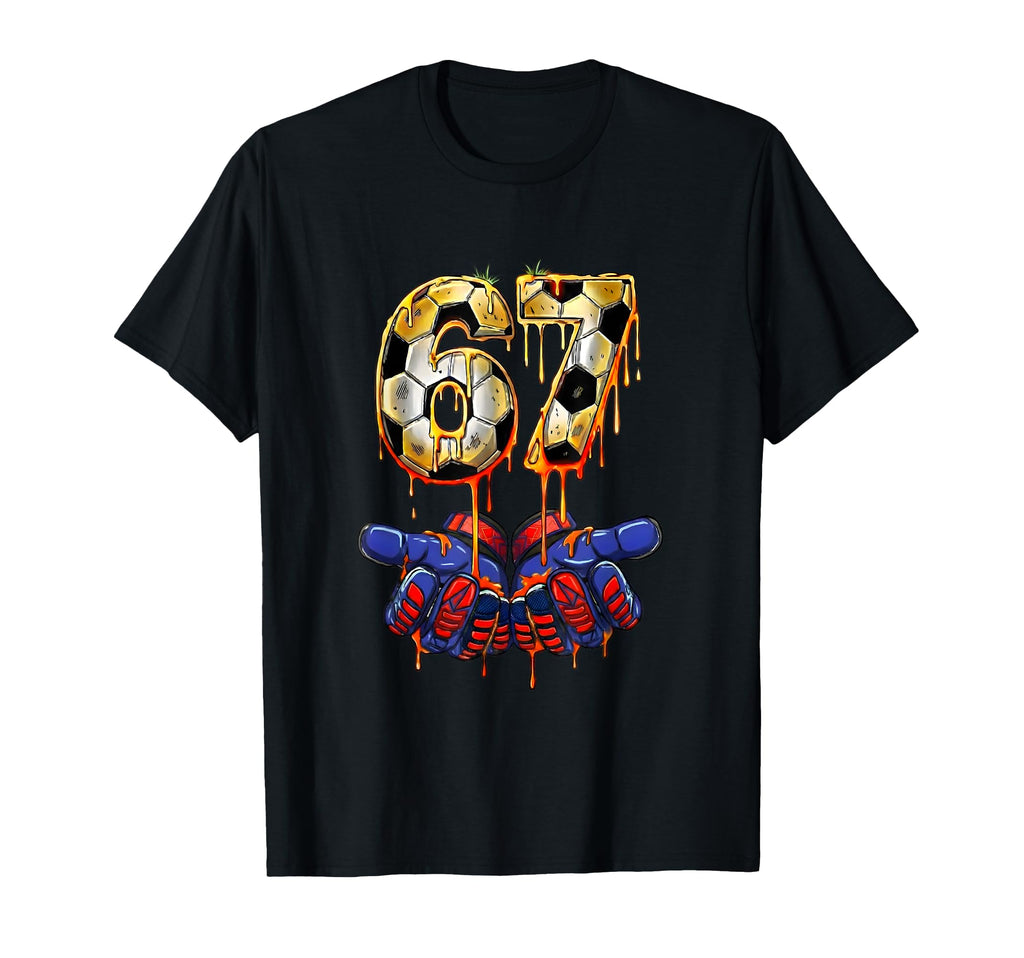 67 Meme Soccer Goalkeeper Gloves T-Shirt - Aesthetic Graphic for Adults
