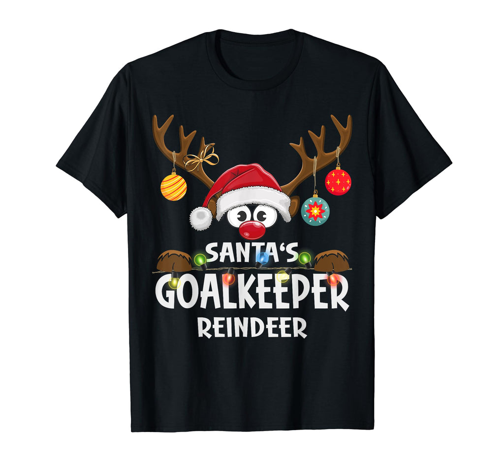 Family Santas Goalkeeper Reindeer Pajama T-Shirt - Novelty Apparel Unisex