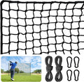 Nylon Golf Net 10-50ft - Practice Hitting Net With Rope and Carabiners, Durable Weatherproof Barrier for Baseball, Hockey, Soccer