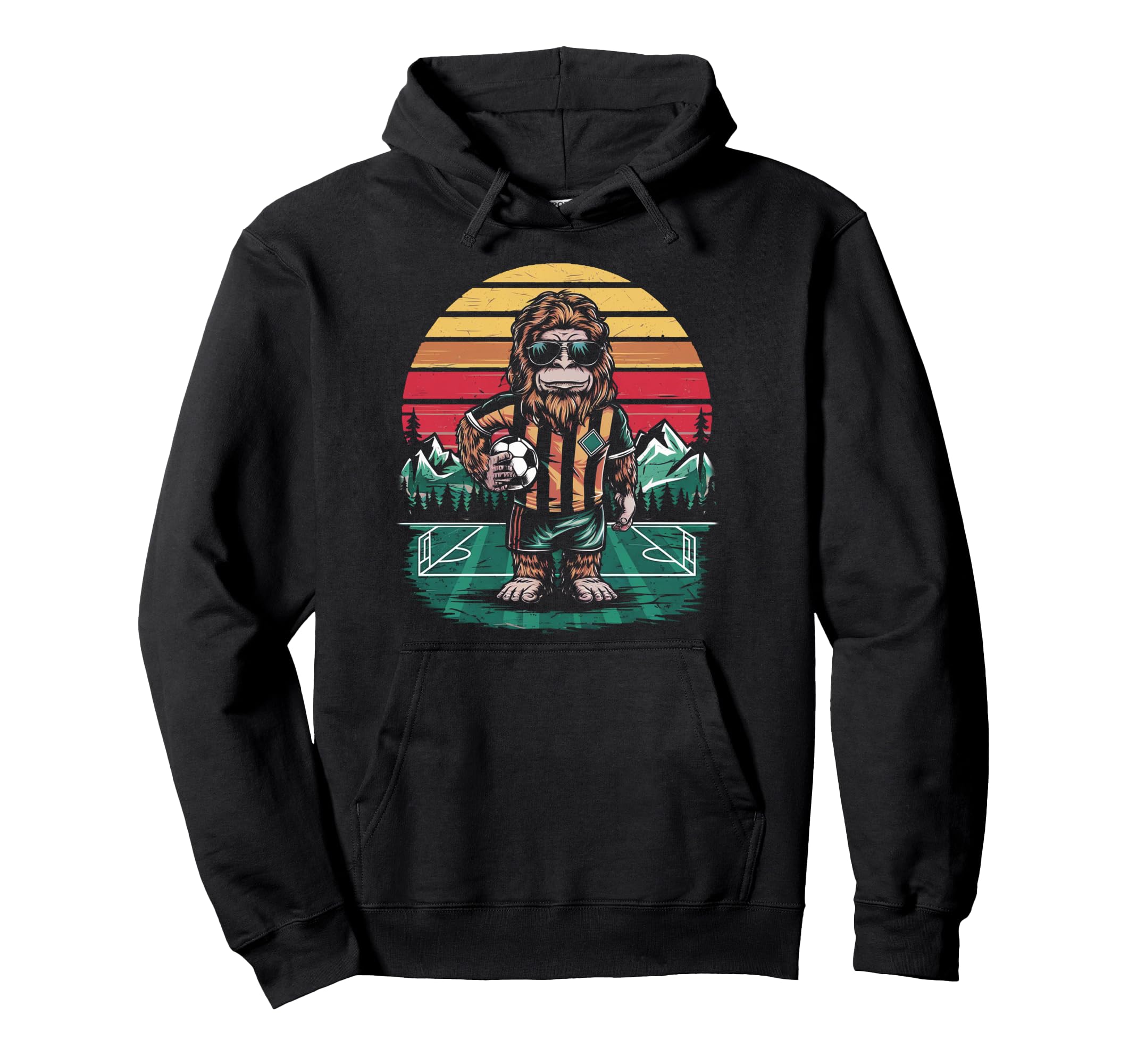 Funny Bigfoot Soccer Football Hoodie - Fun Novelty Design Men Women