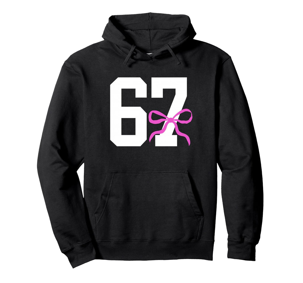Six Seven 67 Meme Number 67 Coquette Bow Hoodie - Trendy Graphic for Adults