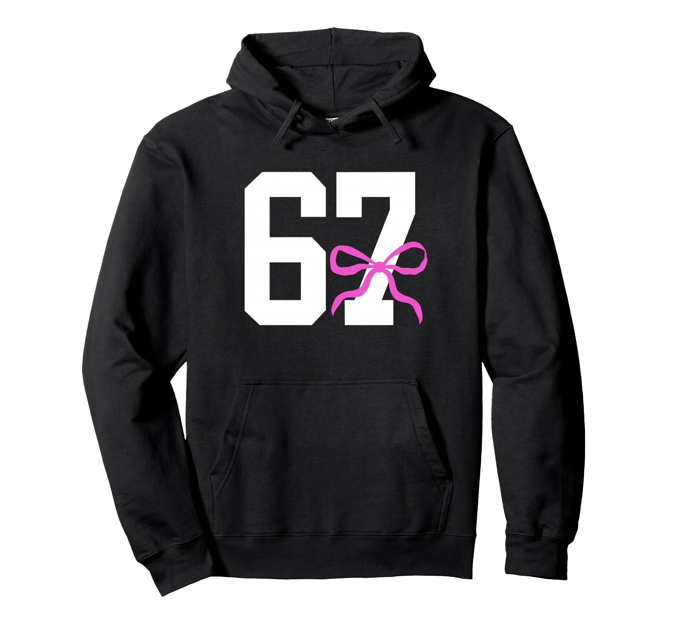 Six Seven 67 Meme Number 67 Coquette Bow Hoodie - Trendy Graphic for Adults