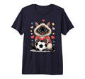 Kawaii Soccer Cat Just Who Loves T-Shirt - Trendy Graphic for Adults