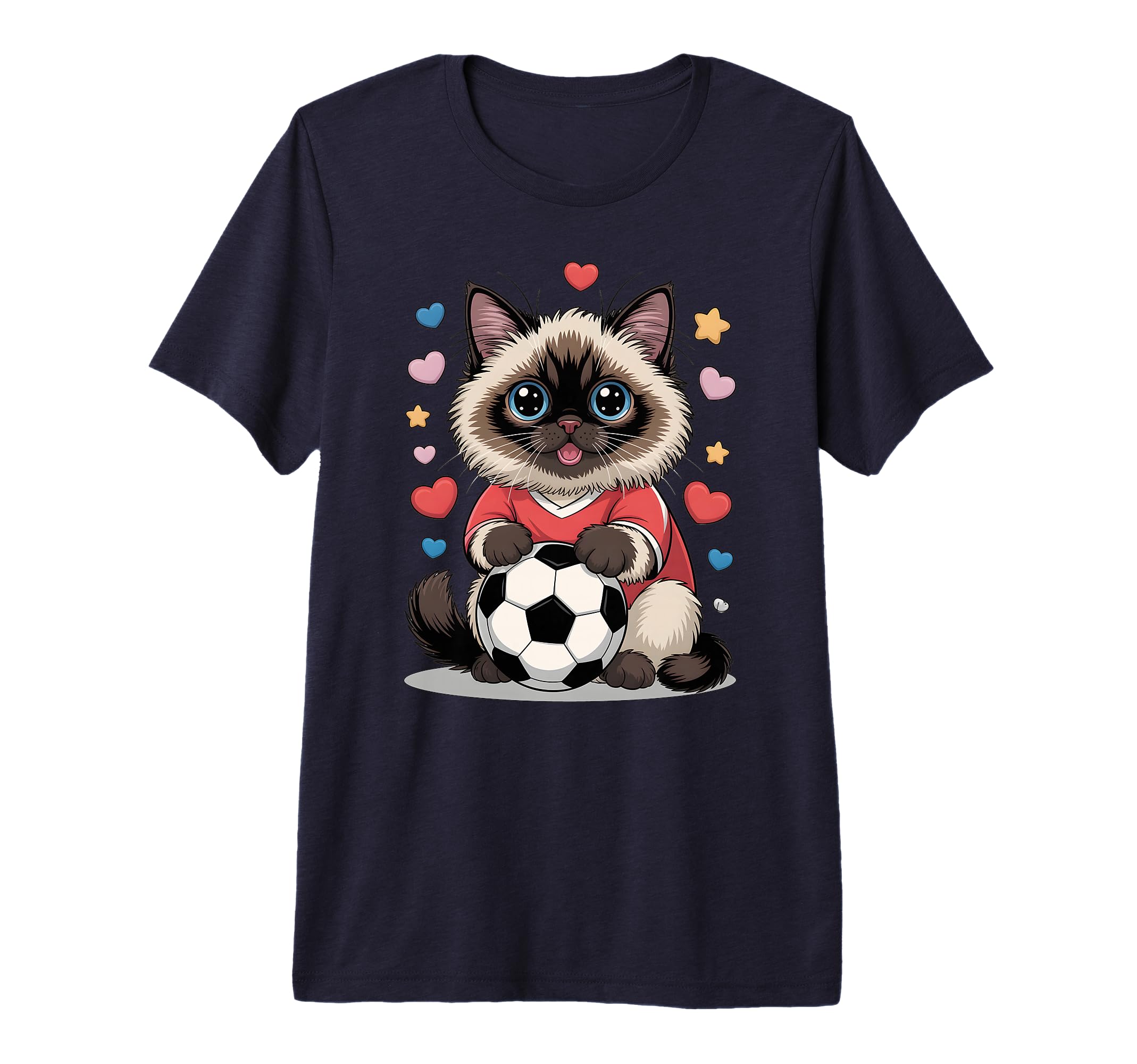 Kawaii Soccer Cat Just Who Loves T-Shirt - Trendy Graphic for Adults