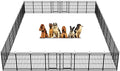 Dog Playpen Outdoor 32 Panels Heavy Duty Dog Fence 40" Height with Thick Pipe Anti-Rust with Doors Portable for RV Camping Yard, Total 71FT, 406 Sq.ft, Snowy Black