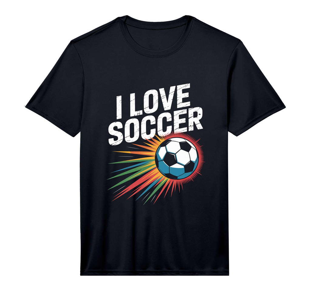 Mens I Love Soccer Vibrant Ball T-Shirt - Novelty Apparel Men Women