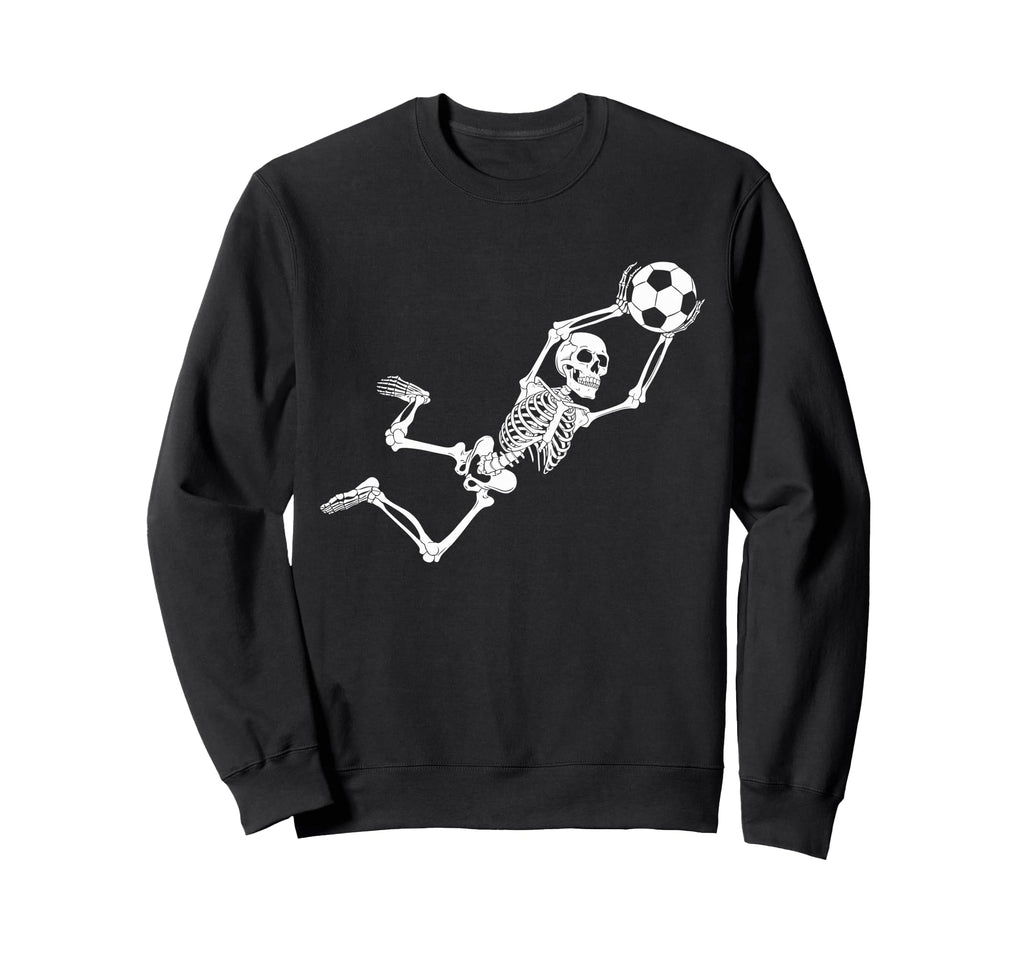 Funny Skeleton Soccer Lovers Spooky Sweatshirt - Graphic Print for Adults