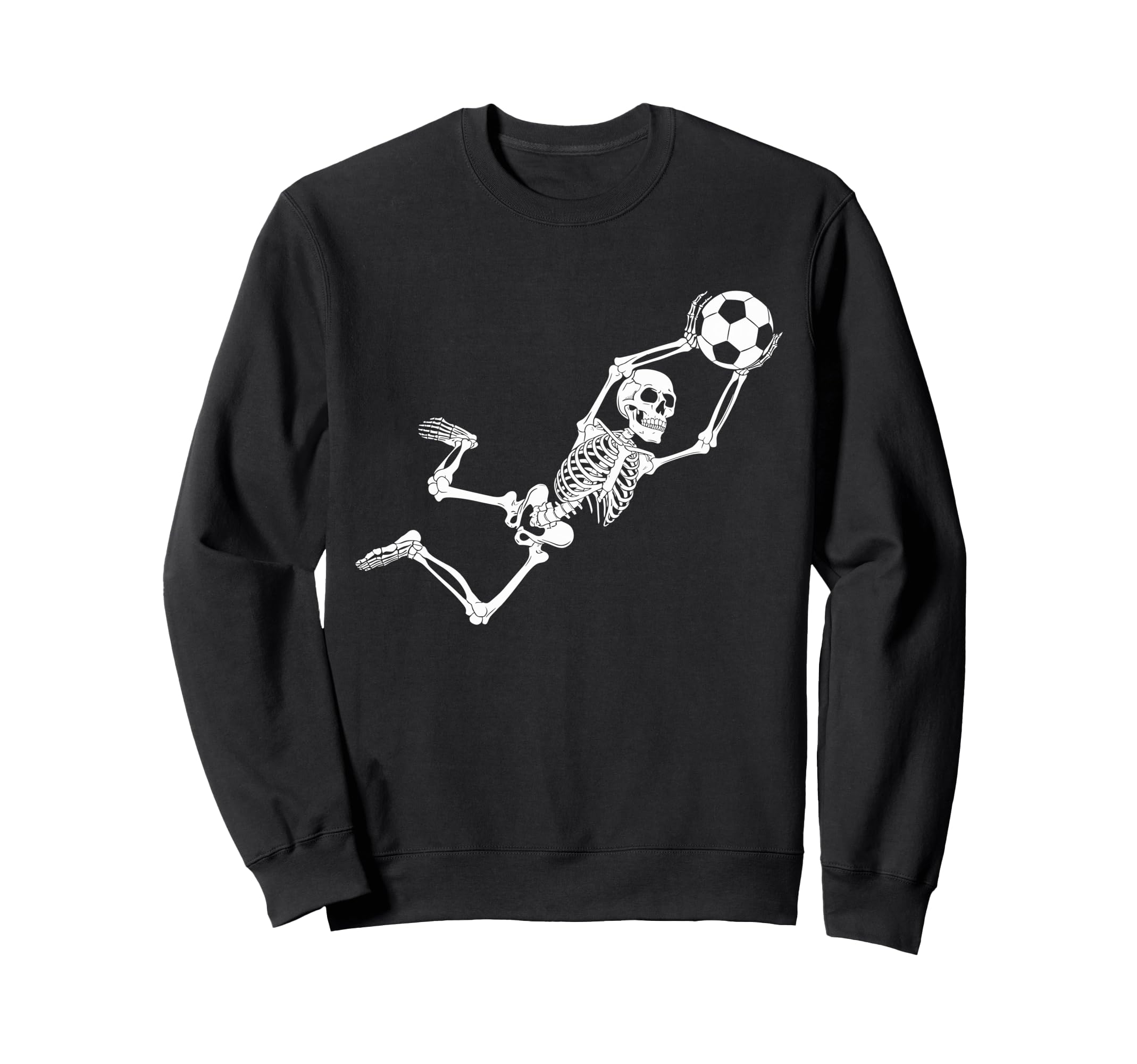 Funny Skeleton Soccer Lovers Spooky Sweatshirt - Graphic Print for Adults