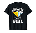 Ball Heart Soccer Softball Volleyball T-Shirt - Novelty Apparel Unisex