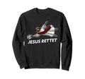 Jesus Rescue Funny Football Jesus Sweatshirt - Minimalist Print for Adults