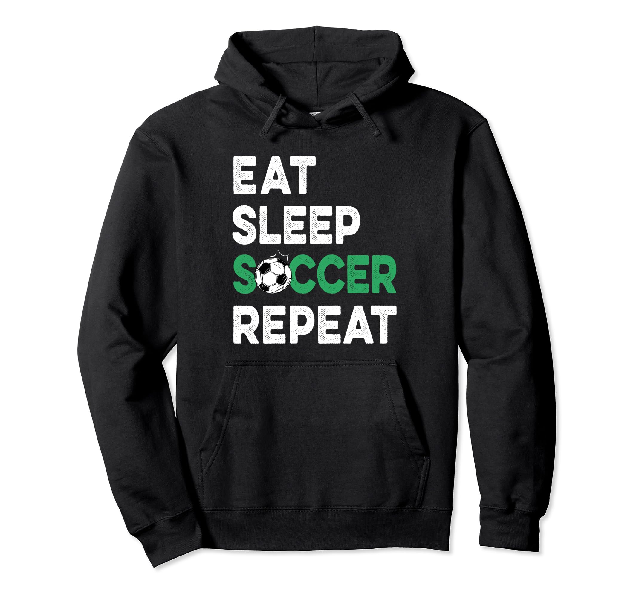 Eat Sleep Soccer Repeat Fnuuy Soccer Hoodie - Unique Graphic Men Women