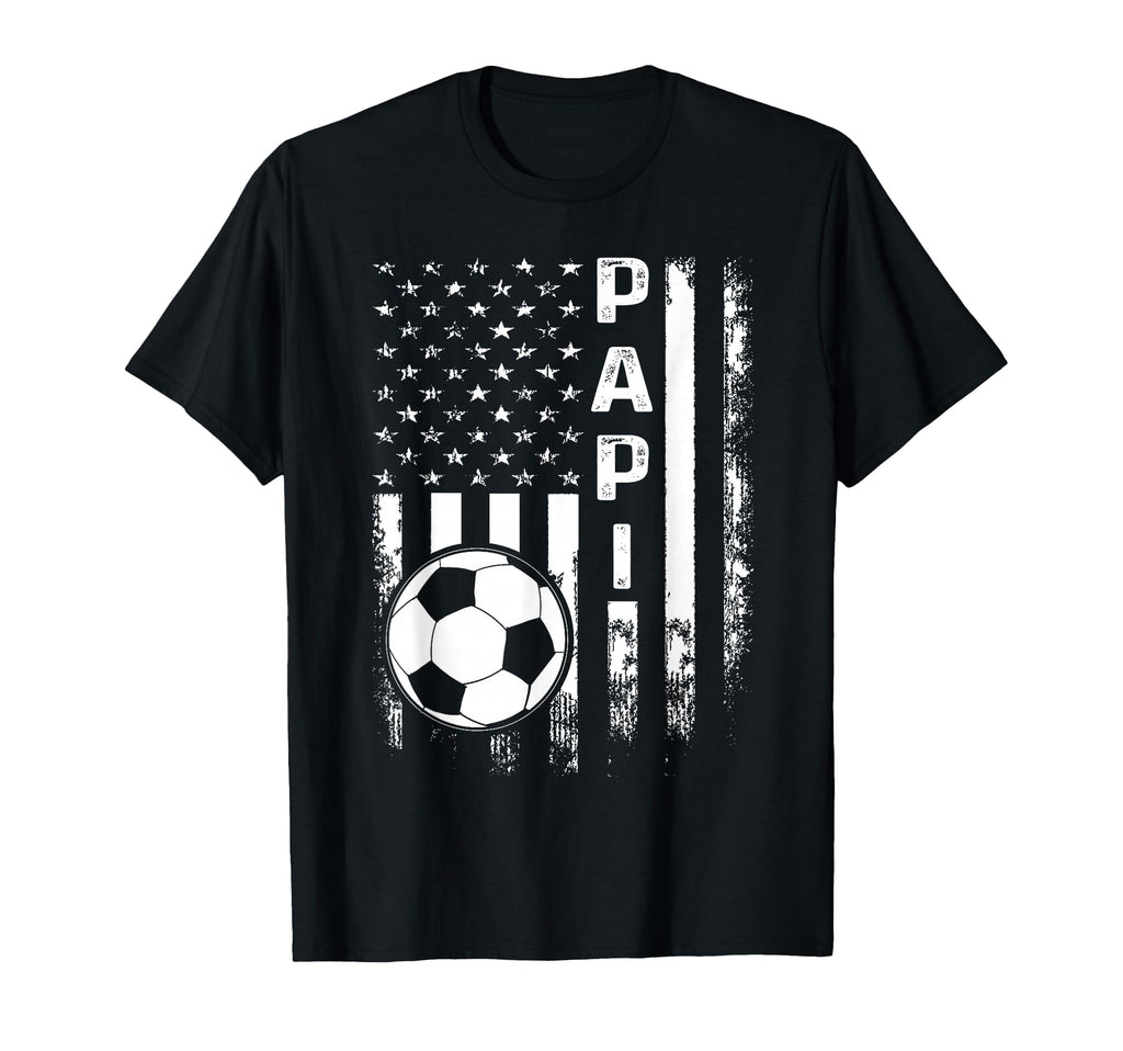 Soccer Papi American Flag T-Shirt - Casual Everyday Wear Unisex