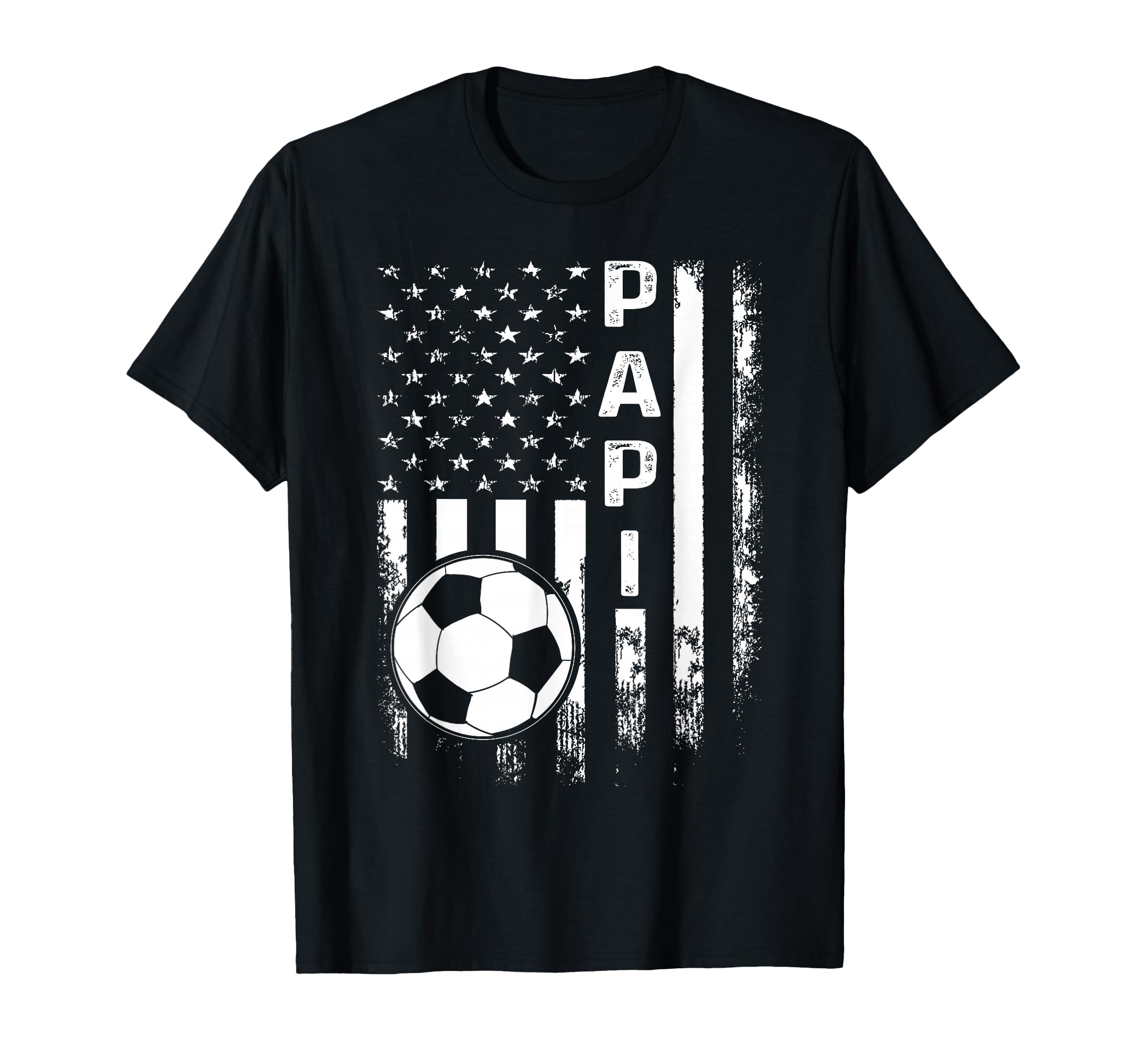 Soccer Papi American Flag T-Shirt - Casual Everyday Wear Unisex