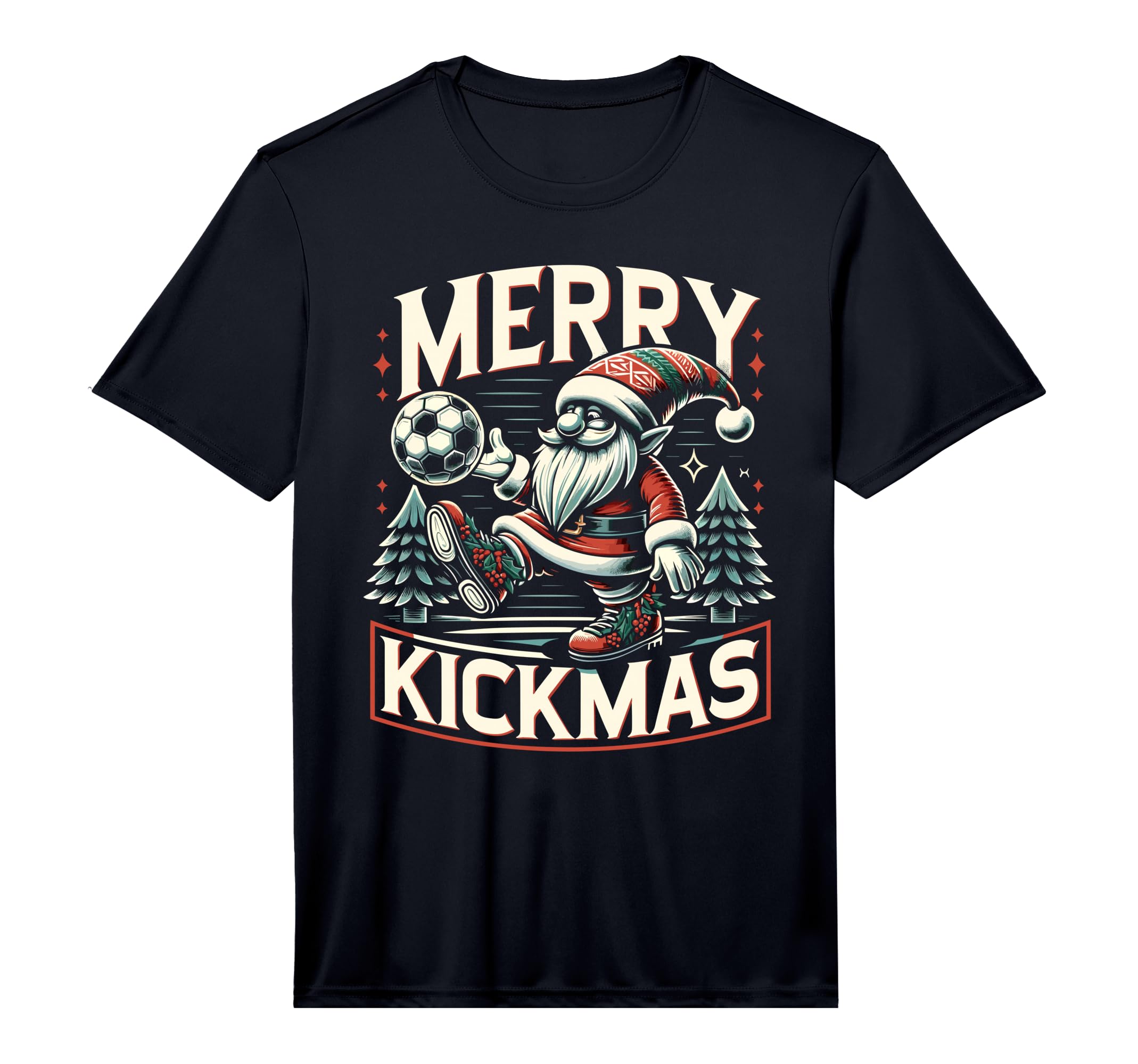 Soccer Gnome Merry Kickmas Soccer T-Shirt - Novelty Apparel Men Women
