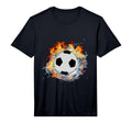 Soccer Ball Ice Splash Flame Fire T-Shirt - Novelty Apparel Unisex